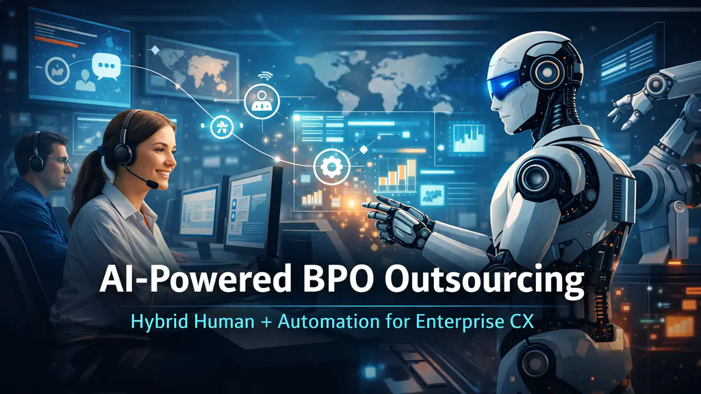 AI-powered BPO outsourcing combining human agents and automation for enterprise customer experience