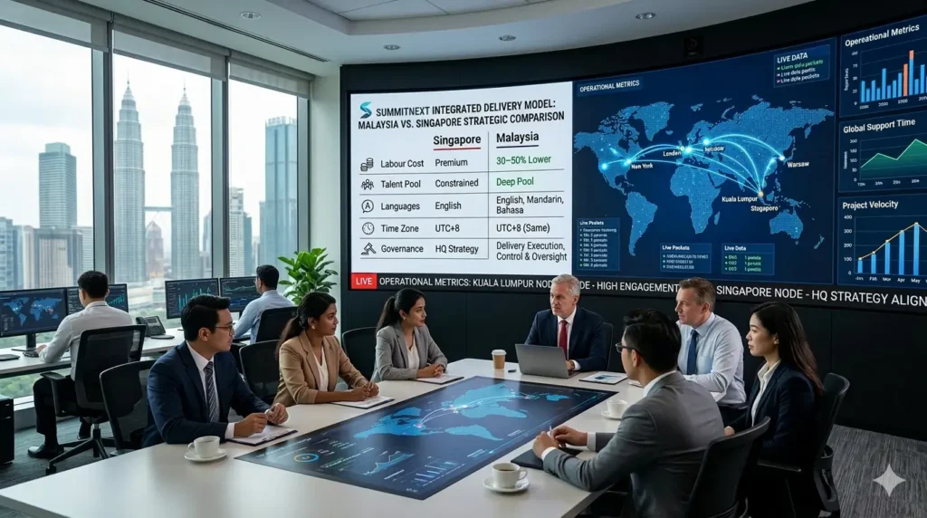 全球交付模式說明：現代企業如何組織外包團隊。